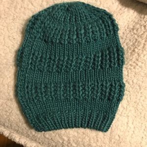 Knit winter hat in teal